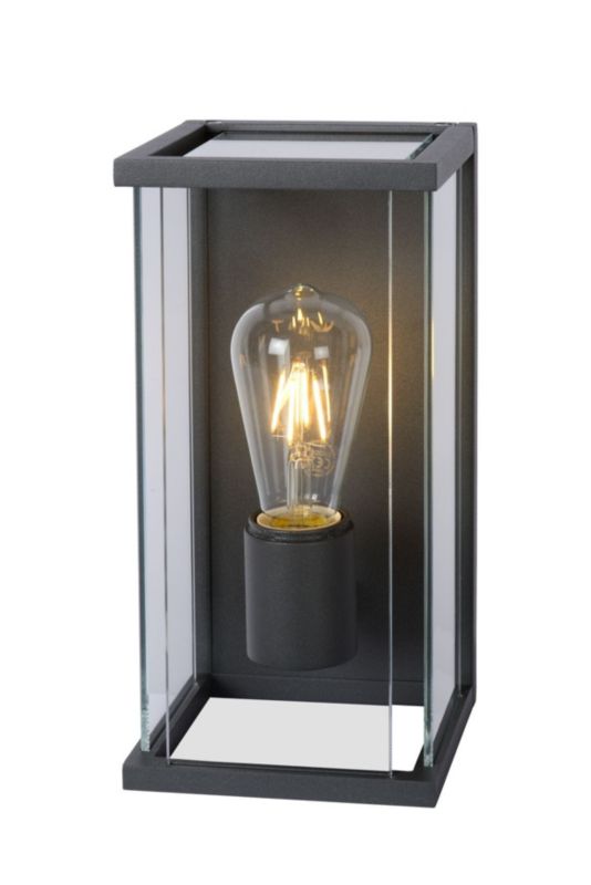 Kinkiet ścienny zewnętrzny Lucide Claire-Led czarno-transparentny 1 x E27 x 15W IP54 wym: 30 x 17,5 x 18 cm - 1 szt.