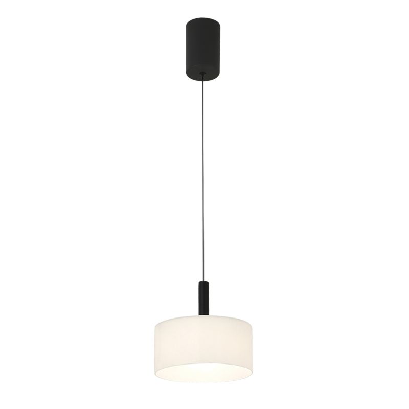 Lampa wisząca biały szklany klosz Italux Austis czarna LED 8W 3000-4000-6000K 1000lm IP20 - 1 szt.