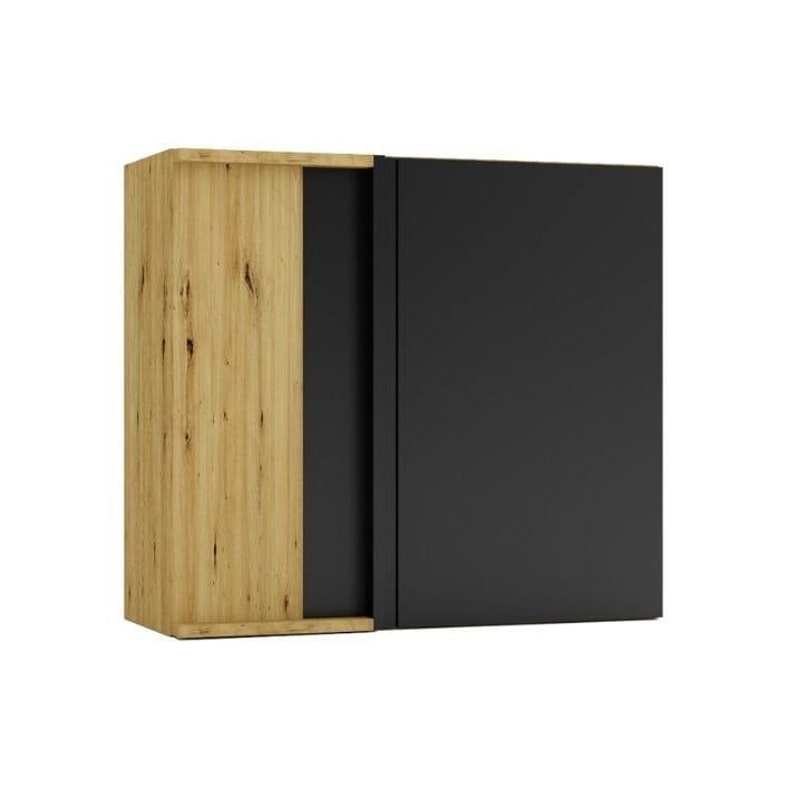 Szafka kuchenna narożna Stolkar ISABEL WNP80 P/L czarny mat/dąb artisan 1 szt