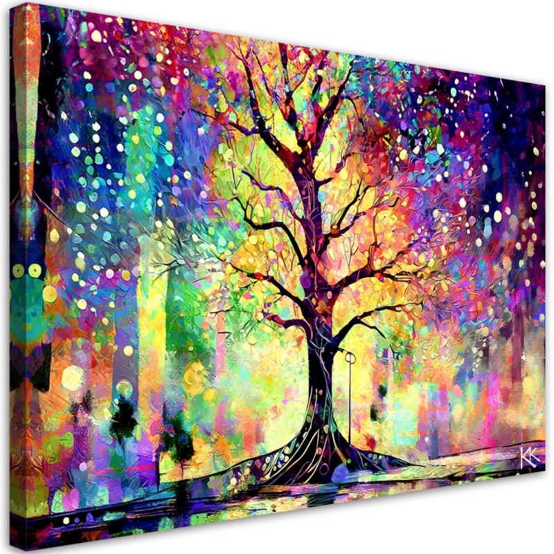 Obraz do salonu pokoju nowoczesny Feeby Kolorowe Drzewo 120x80cm 1szt