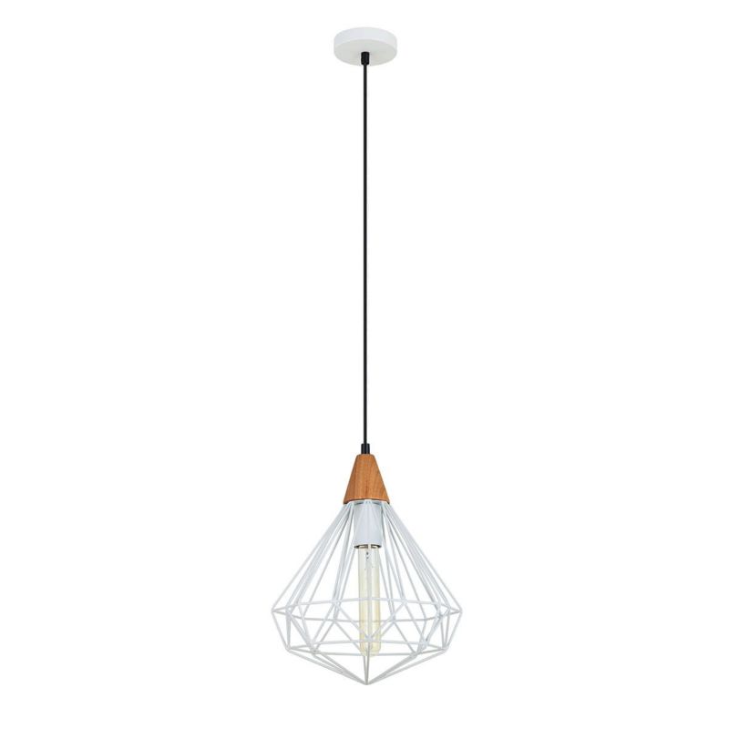 Lampa sufitowa wisząca Italux Maelle 1644 biała industrialna 1xE27 x 40W 1 szt.