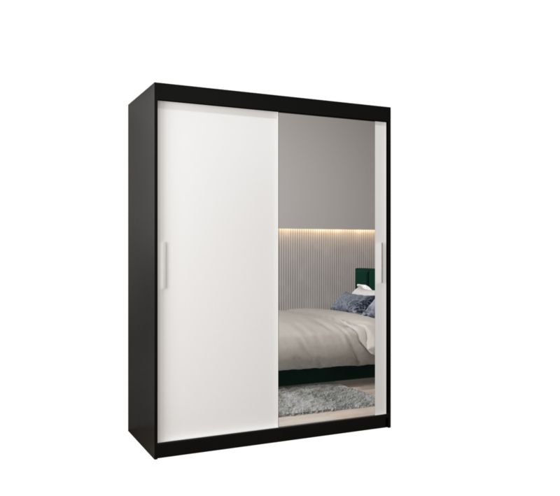 Szafa przesuwna Garderoba Abiks Tokyo 2 150 czarny + biały 1 szt.