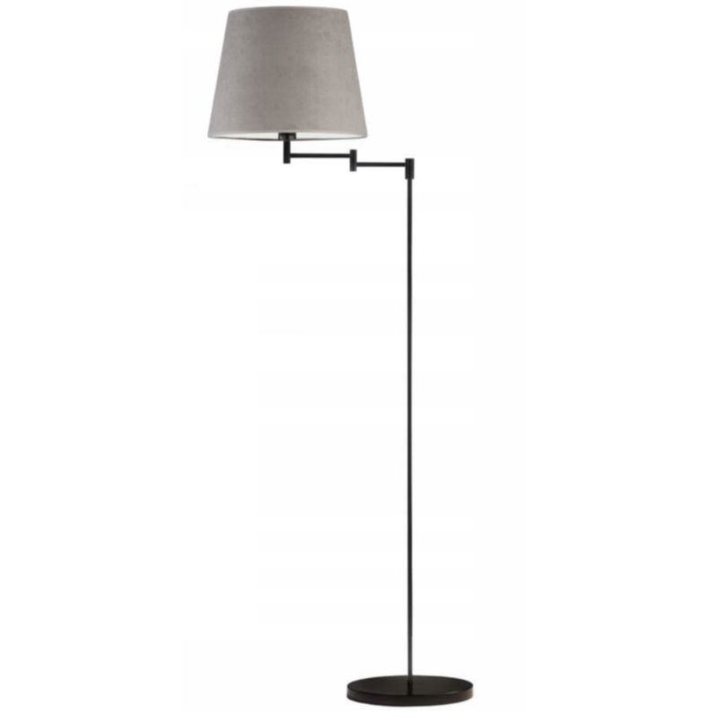 Lampa stojąca Volta Light Factory podłogowa przegubowa regulowana z abażurem szary welur stożek BLUES 1szt.