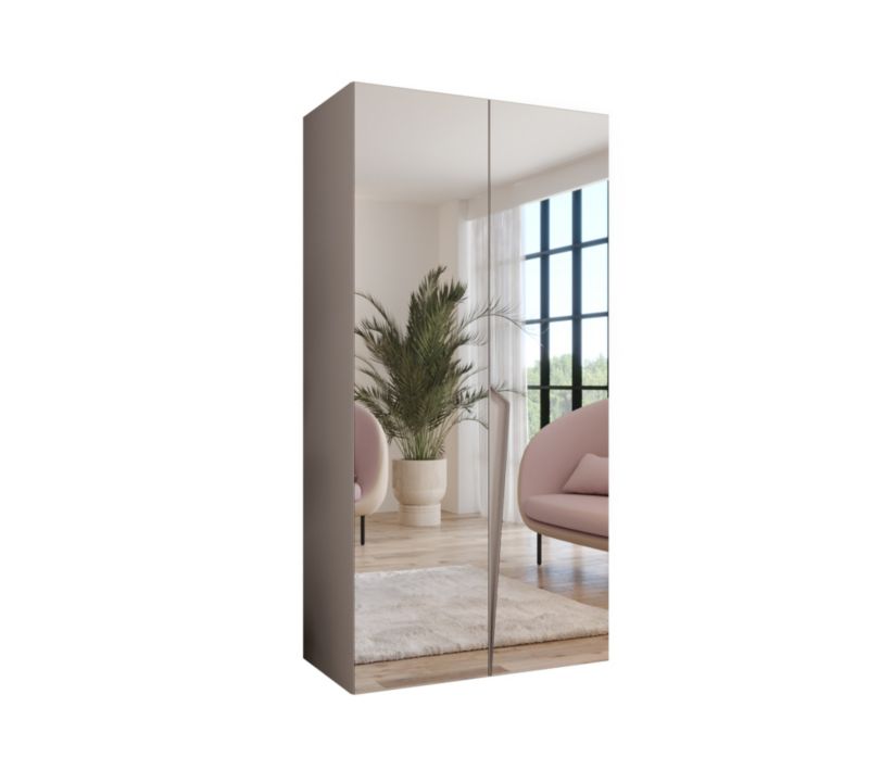 Szafa uchylna z lustrem otwierana Abiks PIANO 3 100 wys 202 cm Kaszmir + Kaszmir 1 szt