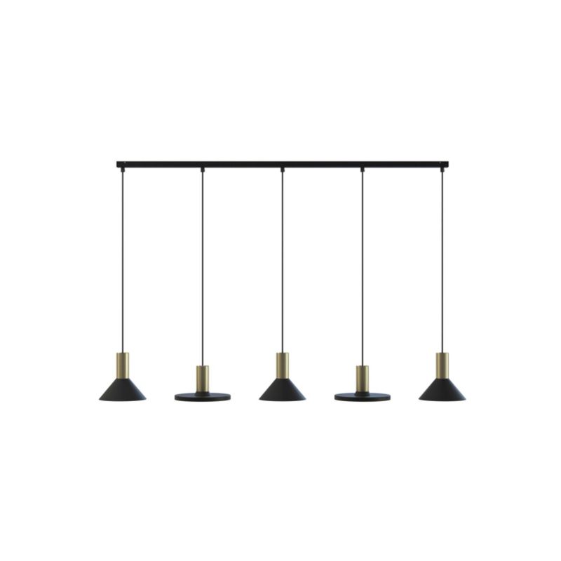 Lampa wisząca Nowodvorski Lighting Hermanos mosiądz-czarna wym: 130 x 132 x 20 cm 5xGU10 x 10W 1 szt.