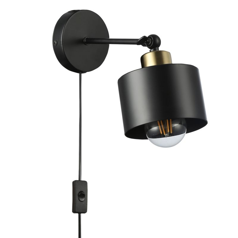 Kinkiet ścienny E27 LED MasterLED Elza IP20 z wtyczką czarny miedziany ruchomy lampa 1 szt.