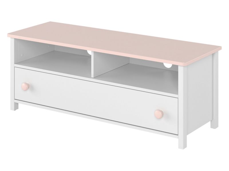 Szafka RTV MIRJAN 24 Luna LN-13 biały / róż 1 szt.