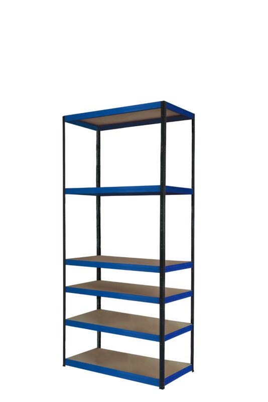 Regał metalowy MODO24 magazynowy grafitowo-niebieski helios 213x110x50cm 6 półek po 275 kg 1 szt.