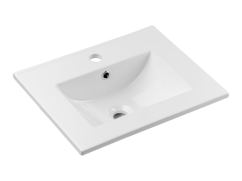 Umywalka meblowa Comad Dance White 52x40 cm prostokątna ceramika biała, otwór na baterie 1 szt.