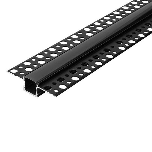 Profil LED MasterLED 2m do płyt gipsowo-kartonowych korytko 12mm czarny z czarnym kloszem 1 szt.
