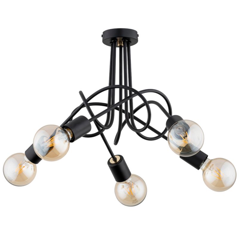 Lampa wisząca splątane ramiona Alfa TANGO czarna 5xE27x15W IP20 wym:38x55x55cm - 1 szt.