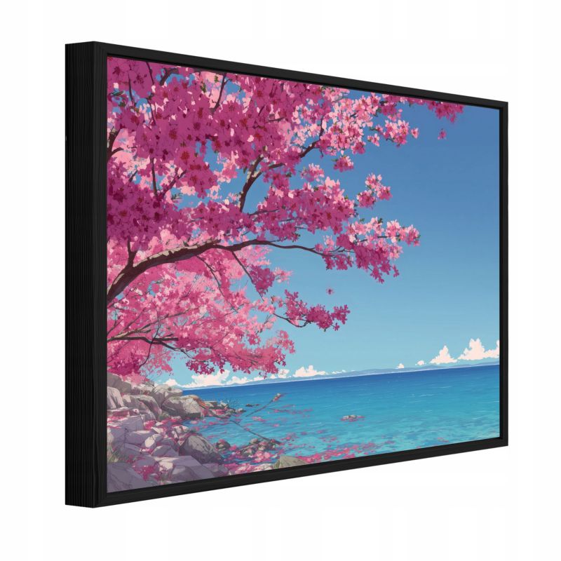 Obraz W Ramie WALLARENA Do Sypialni Salonu Na Płótnie Ocean Natura Pejzaż Niebieski 60x40 cm PPR16415O4 1 szt.