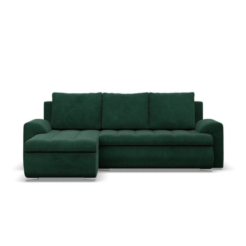 Narożnik TYLETEGOTU rozkładany lewy BOSCO sztruks butelkowa zieleń 1 szt