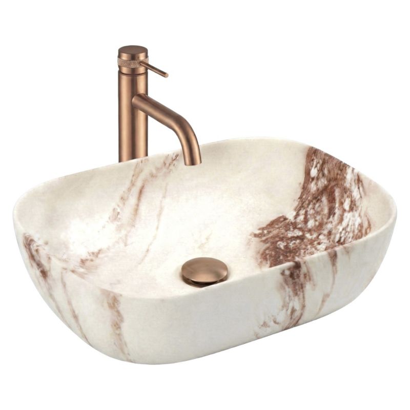 Umywalka Nablatowa Rea Belinda Marrone Matt Beżowy 46,5X33X13,5CM 1Szt