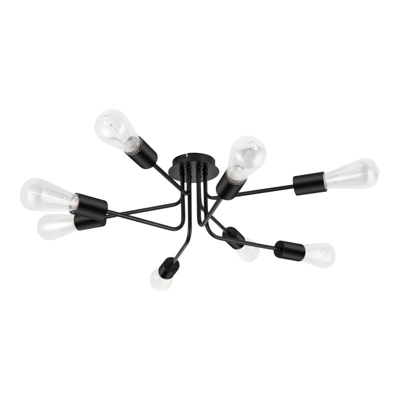 Lampa sufitowa GoodHome Ghlin 8-punktowa E27 czarny mat