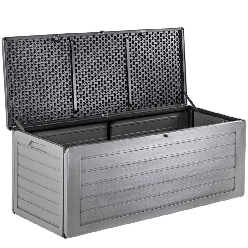 Skrzynia ogrodowa KADAX 390L, 143x56x54 cm szara plastikowa, 1 szt.