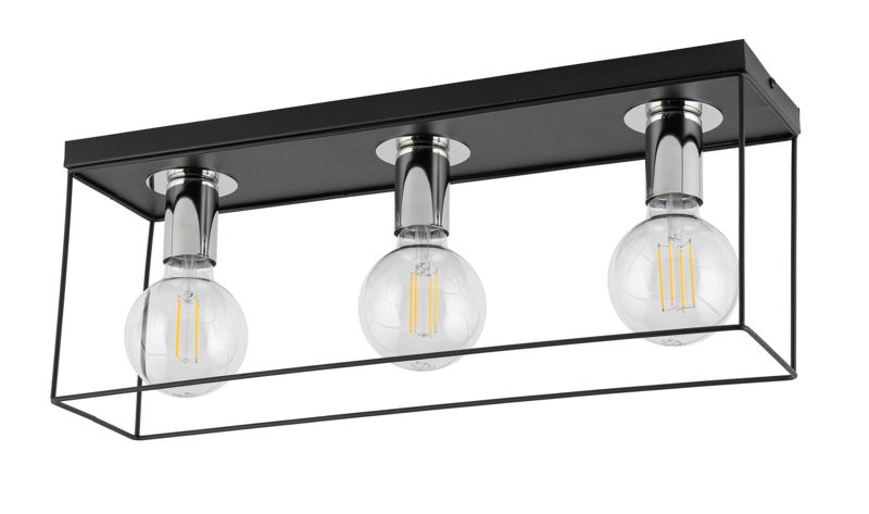 Lampa sufitowa wisząca Sigma Lighting Vox 6135 czarno-srebrna dekoracyjna 3xE27 x 1 szt.