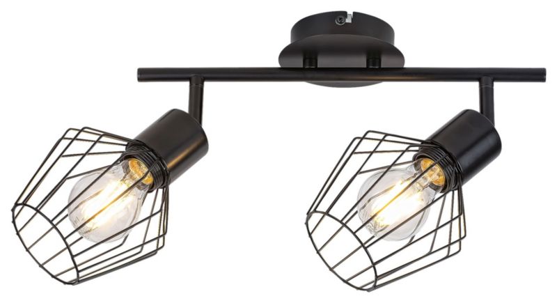 Lampa sufitowa wisząca Rabalux Belano czarna wym: 21 x 35,5 x 21 cm 2xE27 x 1 szt.