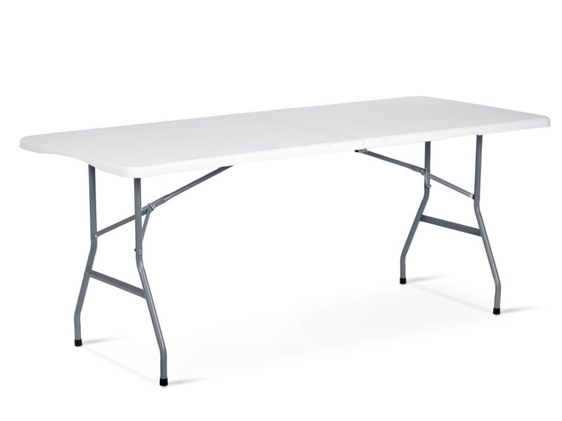 Stół cateringowy składany Plonos 180x74x74 cm stolik ogrodowy bankietowy turystyczny biały walizka 1 szt.