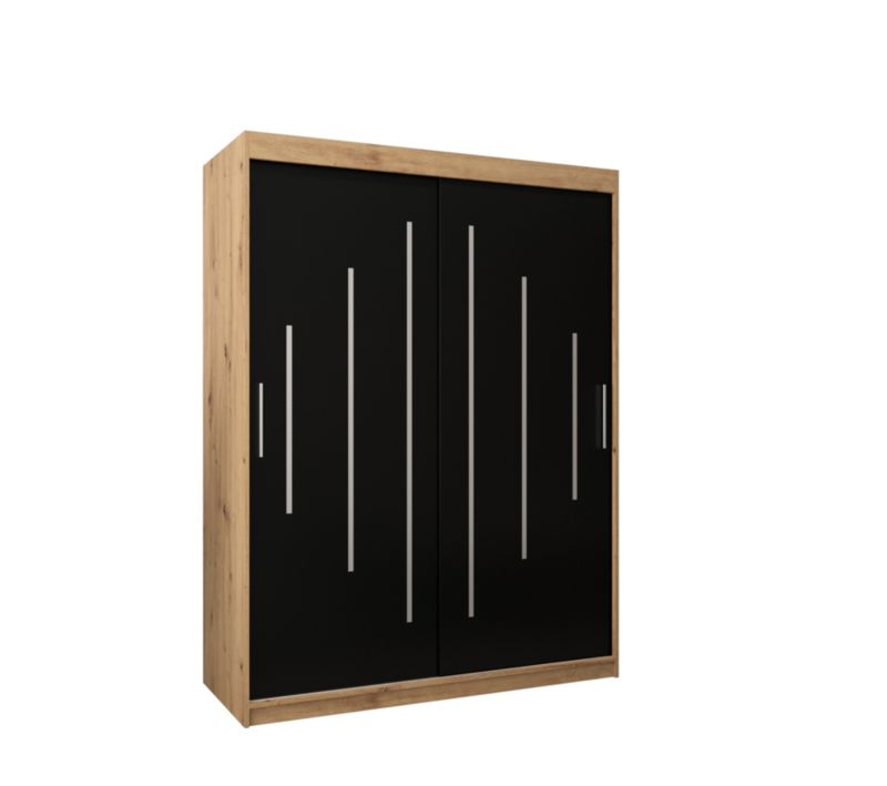 Szafa przesuwna Garderoba Abiks YORK 150 artisan/czarny 1 szt.