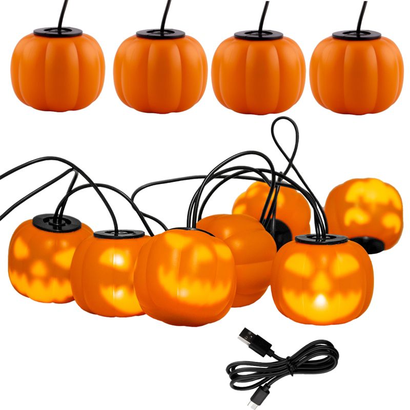 Girlanda Bateryjna Lumiled 8x LED Ozdobne Dynie 4,45m Lampki Halloween + USB C 1 szt.