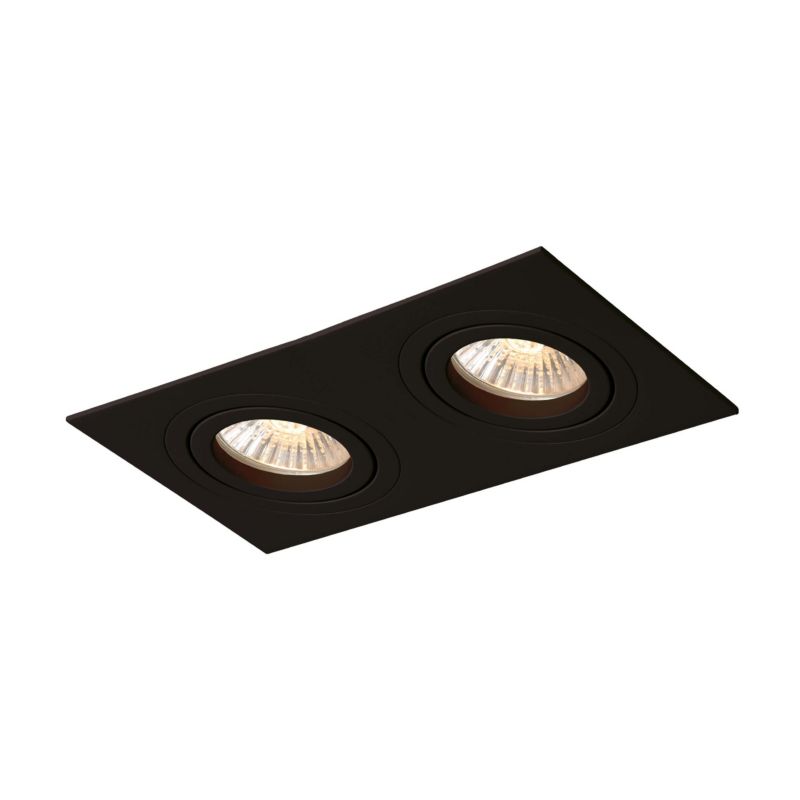 Oprawa sufitowa wpuszczana Light Prestige Metis czarna ruchoma 2 x GU10 x 50W IP20 wym: 2,5 x 18,5 x 9,15 cm prostokątna - 1 szt.