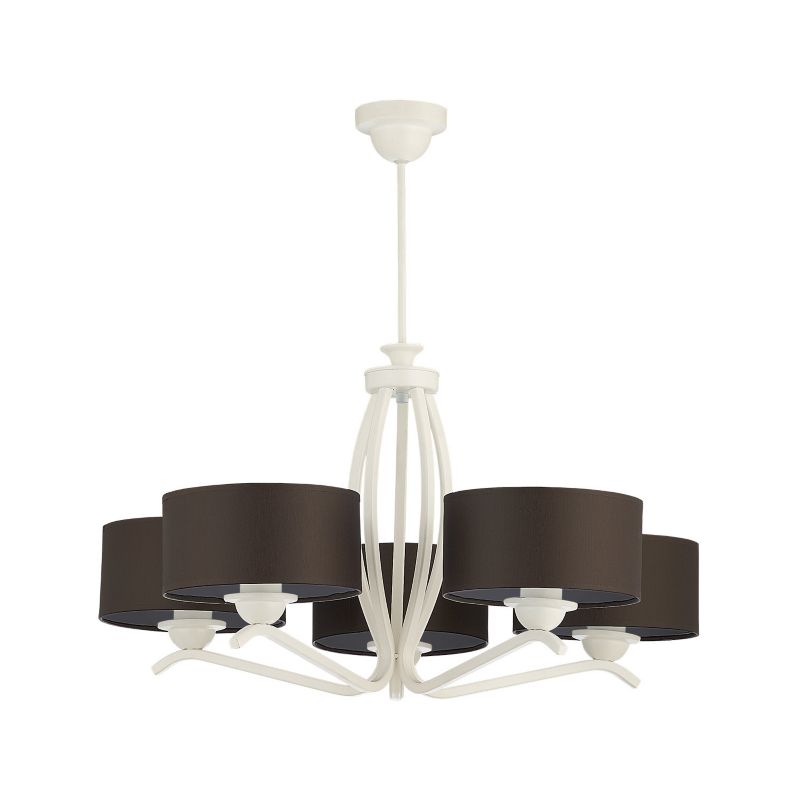 Lampa sufitowa Jupiter KASZMIR biało-brązowa 5xE27x40W IP20 - 1 szt