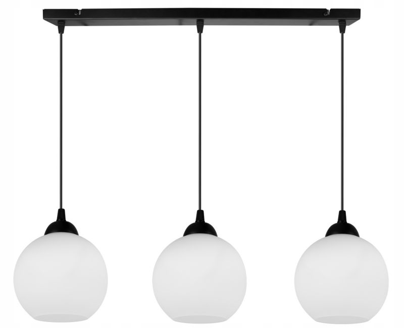 Lampa sufitowa wisząca Light Home LH Eliza 3x E27 60W czarny/biały 1szt.