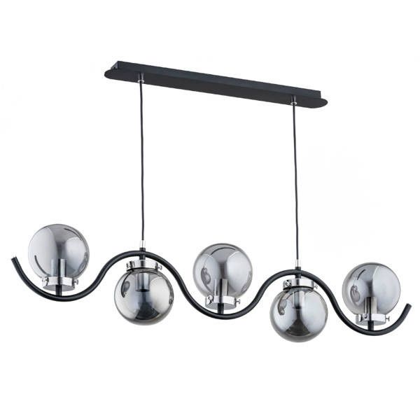 Lampa wisząca Alfa Korda 1534 czarna dekoracyjna 5xE14 x 10W 1 szt.