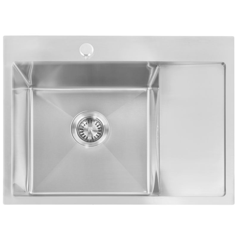 Zlewozmywak Stalowy Z Baterią Kuchenną Rea Fin Nikiel Szczotkowany 62X48X18,5Cm + Bateria Kuchenna Fresh Szczotkowany Nikiel 1 Szt