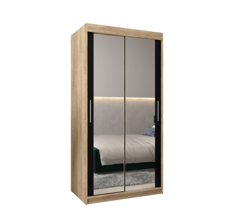 Szafa przesuwna Garderoba Abiks Tokyo 3 100 sonoma + czarny 1 szt.