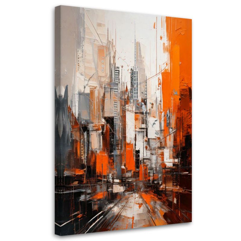 Obraz nowoczesny Feeby Miasto Abstrakcja Pomarańczowe 40x60cm 1szt