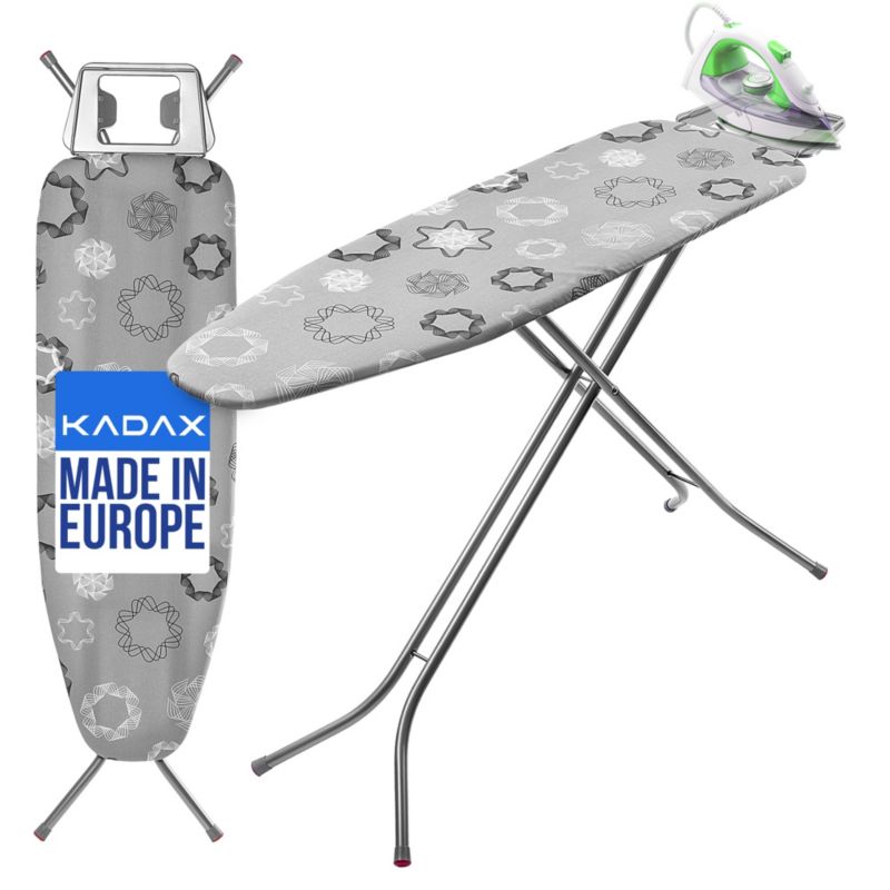Deska Do Prasowania KADAX 120x38cm szeroki Blat Składana Uchwyt Na Żelazko 1szt.
