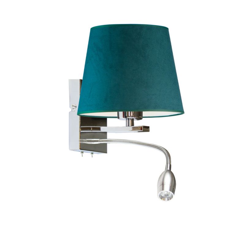 Kinkiet Volta Light Factory Moto Butelkowa zieleń welur Abażur 1xE27 1szt.