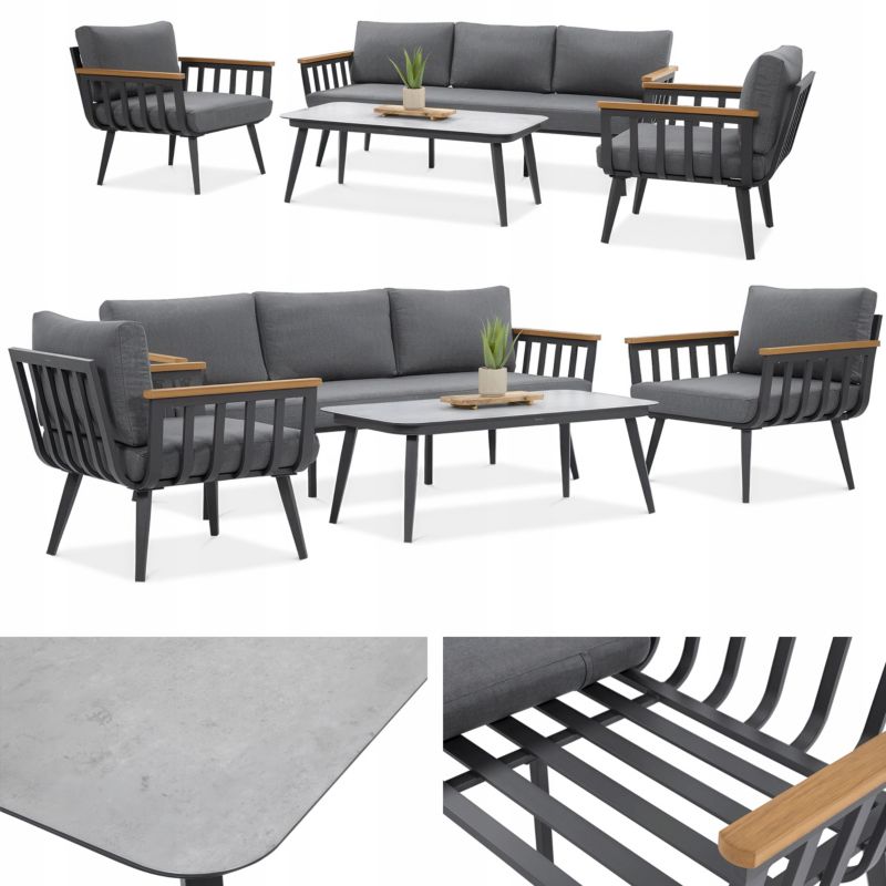 Zestaw Mebli Ogrodowych Wypoczynkowych STELLA Sofa Fotel na Taras Ogród 1 szt