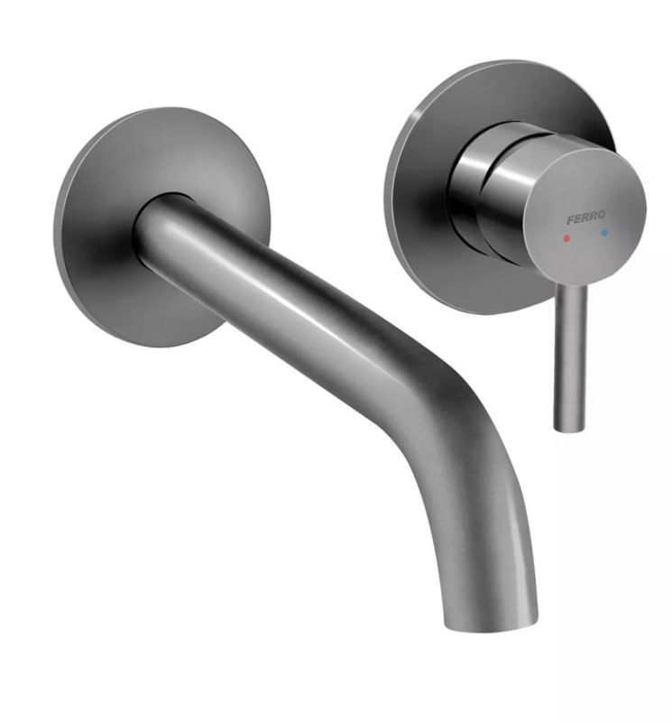 Bateria umywalkowa Ferro Ciriculus gun metal podtynkowa jednouchwytowa mosiądz 1 szt.