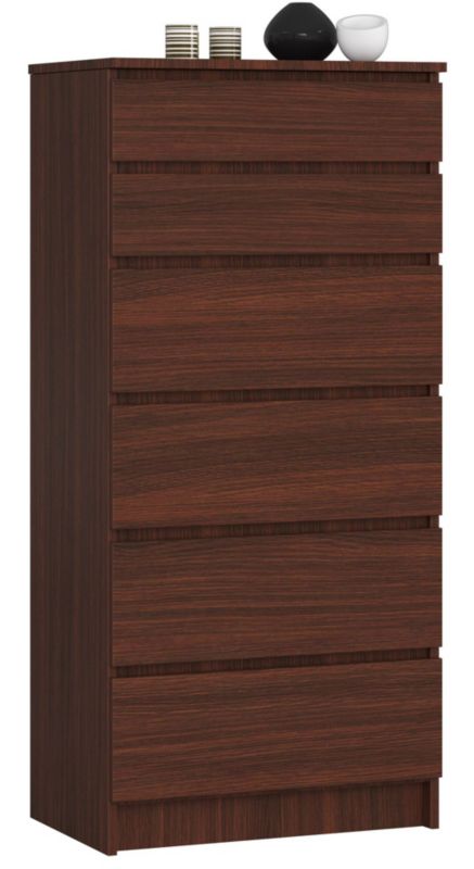 Komoda Akord K60 Wenge 60 cm 6 szuflad kolor Wenge mat 60x40x130 cm 1 szt.