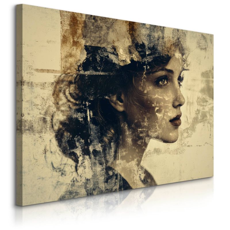 Obraz Muralo Portret Kobiety Abstrakcja Styl Vintage 120x80 cm 1 szt.