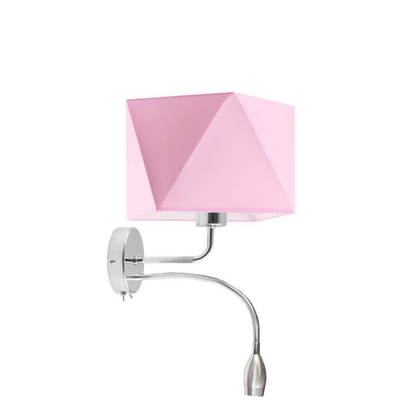 Kinkiet Volta Light Factory Blues Chrom/Różowy Abażur 1xE27 1szt.