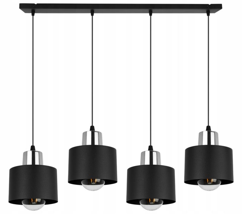 Lampa sufitowa wisząca Light Home LH Panta 4x E27 60W czarny/srebrny 1szt.