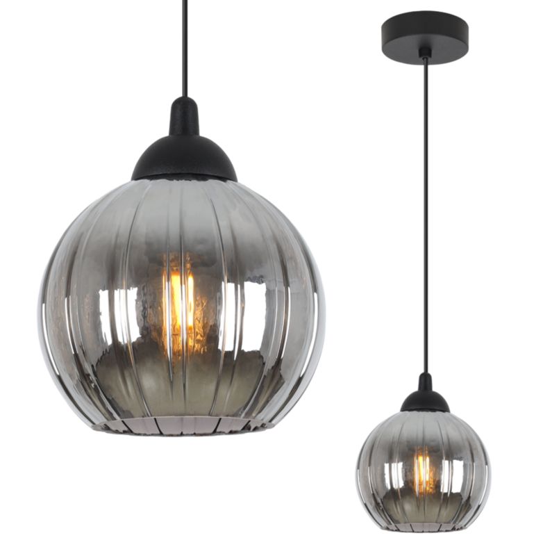 Lampa sufitowa wisząca Light Home LH Costa okrągła 1x E27 60W czarny/grafitowy 1szt