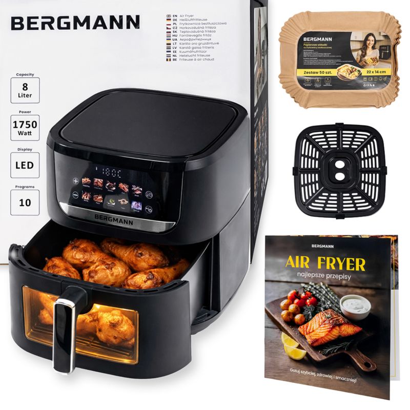 Frytkownica beztłuszczowa BERGMANN AirFryer 8l 1750W 1 szt.