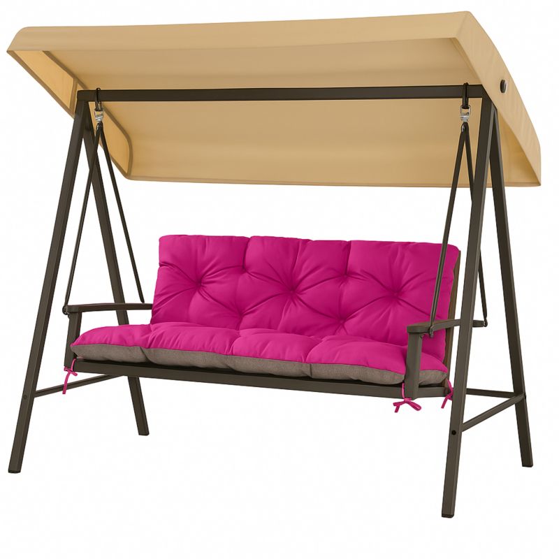 Poduszka Ogrodowa na Huśtawkę 3-os, Setgarden, 120x50x50cm, Różowa Poduszka na ławkę z troczkami,Svinge 1szt