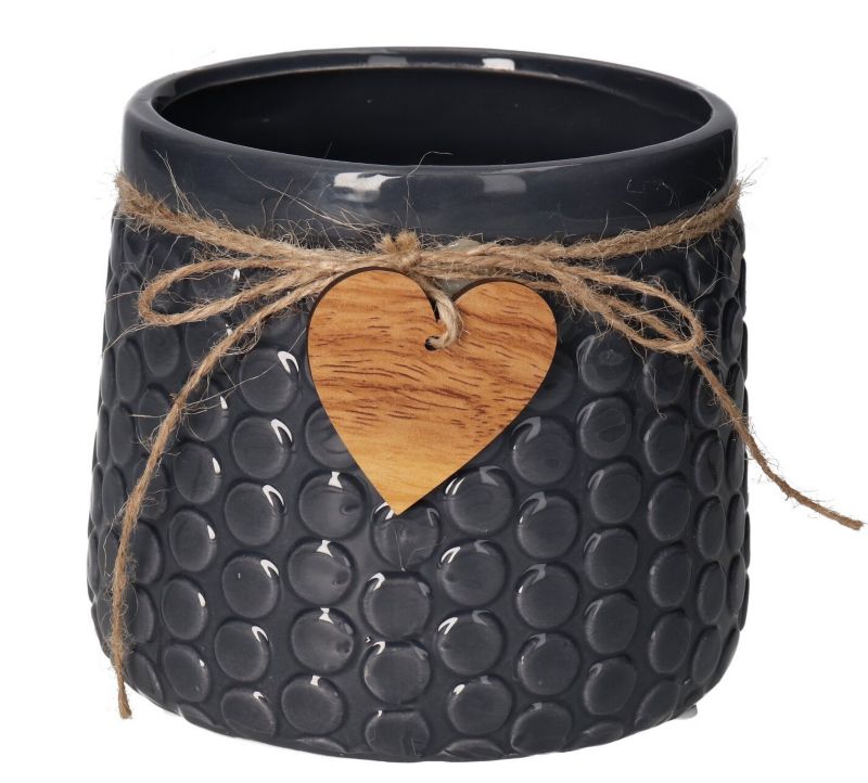 Doniczka osłonka Deko Pannelier ceramiczna czarna 12,5cm 1szt