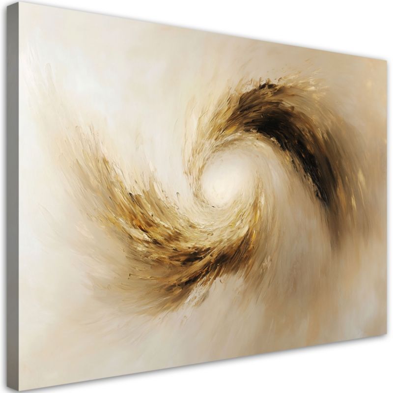 Obraz na płótnie Feeby Beżowy Wir Abstrakcja Nowoczesna 90x60cm 1szt
