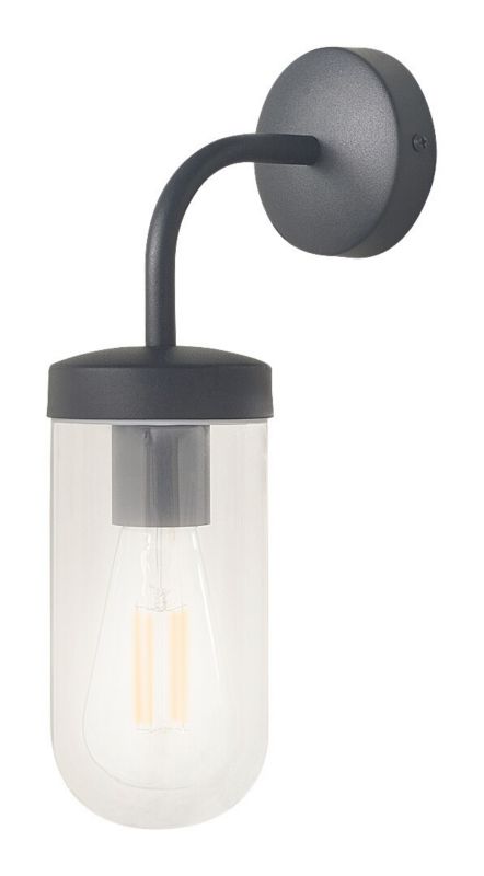 Kinkiet ścienny Rabalux Yago czarny matowy-przezroczysty 1 x E27 x 60W IP44 wym: 32,5 x 9,7 x 17 cm - 1 szt.