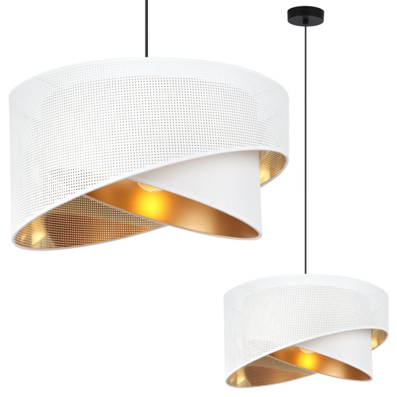 Lampa sufitowa wisząca Light Home LH Asti Skos B Biały 1x E27 60W czarny/złoty 1szt.