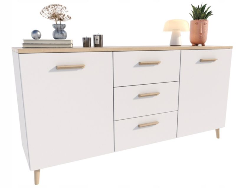 Komoda Matkam szafka MALMO 2D3S Per artisan-biały 1 szt.