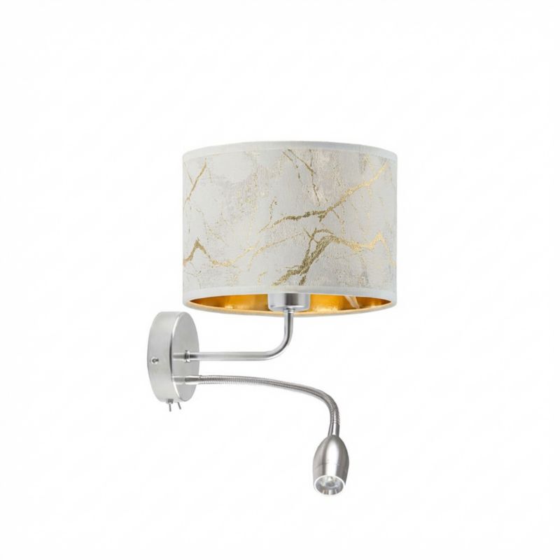 Kinkiet Volta Light Factory Blues Biały marmur Abażur 1xE27 1 szt.