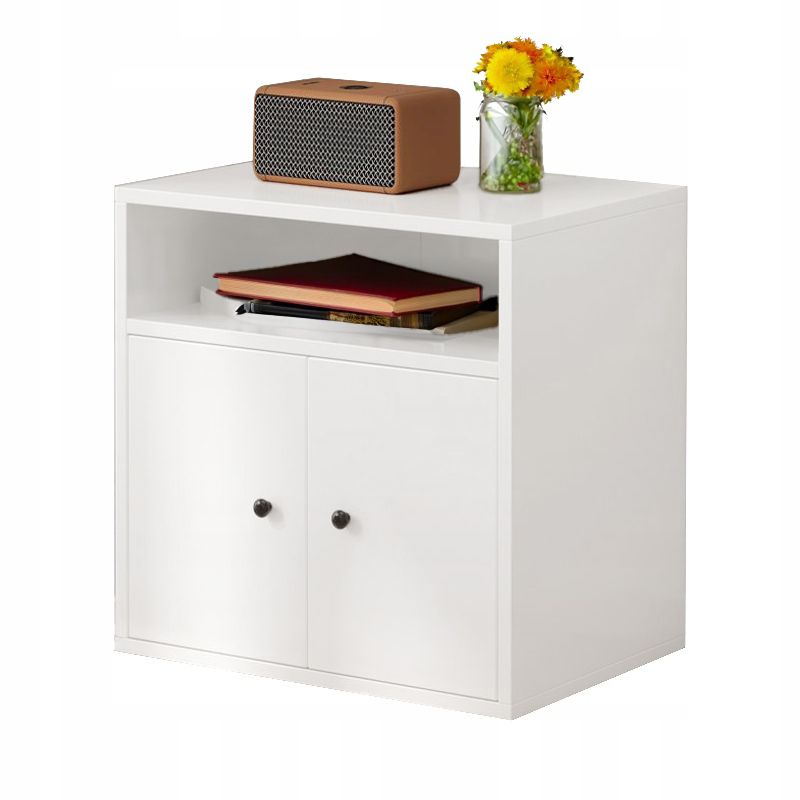 Regał Rebiko stojący biały z 2 drzwiami komoda szafka nowoczesny loft skandynawski 1 szt